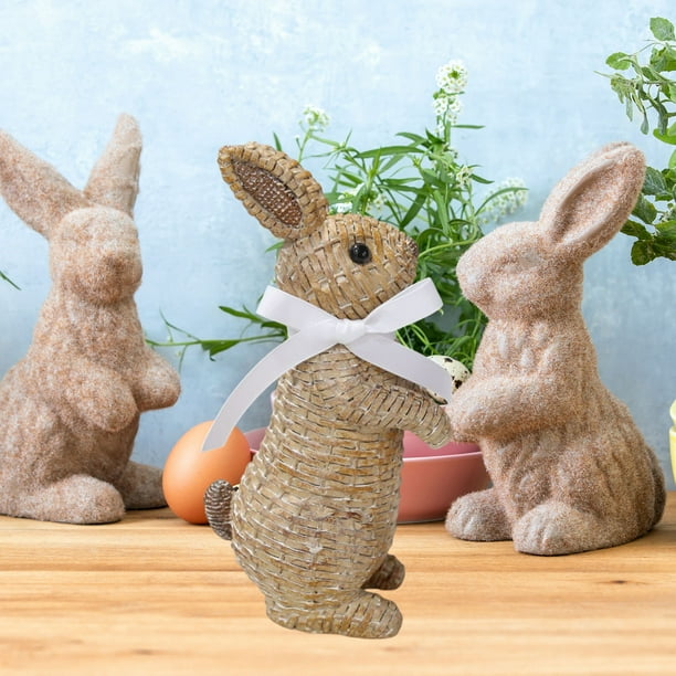 Adornos de Jardín Rabbitt, Esculturas Decorativas de Resina para Patios y Exteriores