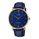 thumbnail image 1 of Reloj pulsera Casio MTP-VT01 con correa de cuero color azul - fondo azul oscuro - bisel dorado, 1 of 8