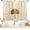 Boho Sun-01, variant on Green Leaves Kitchen Curtains 27.5Wx36H Inch Rod Pocket Small Curtains for Bedroom Room Green Watercolor Leaf Plants Floral Window Treatments Decorative for Living Room 2 Panels