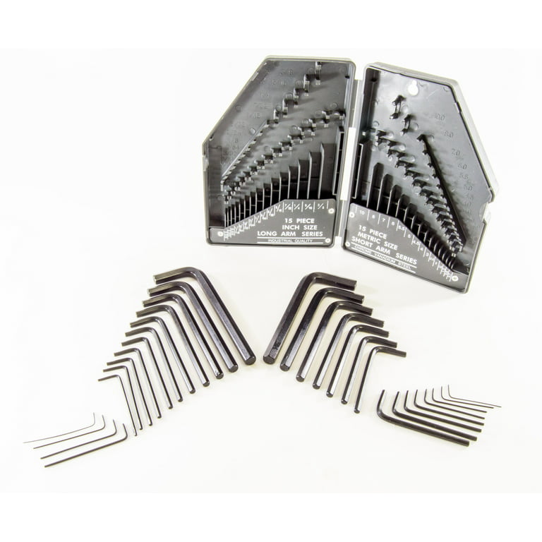 30 Piece Hex Allen Wrench Set, Includes Popular Inches and Metric Sizes