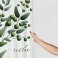 thumbnail image 3 of JRXY Relax Sign Green Leaf Boho Minimalist Plant Shower Curtain, Multiple Sizes White, 3 of 6