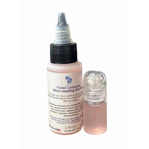 Facial Contouring Micro-NeedIing Solution and Applicator With Coenzyme Q10, Pomegranate Juice, Salmon PDRN, Hyaluronic Acid
