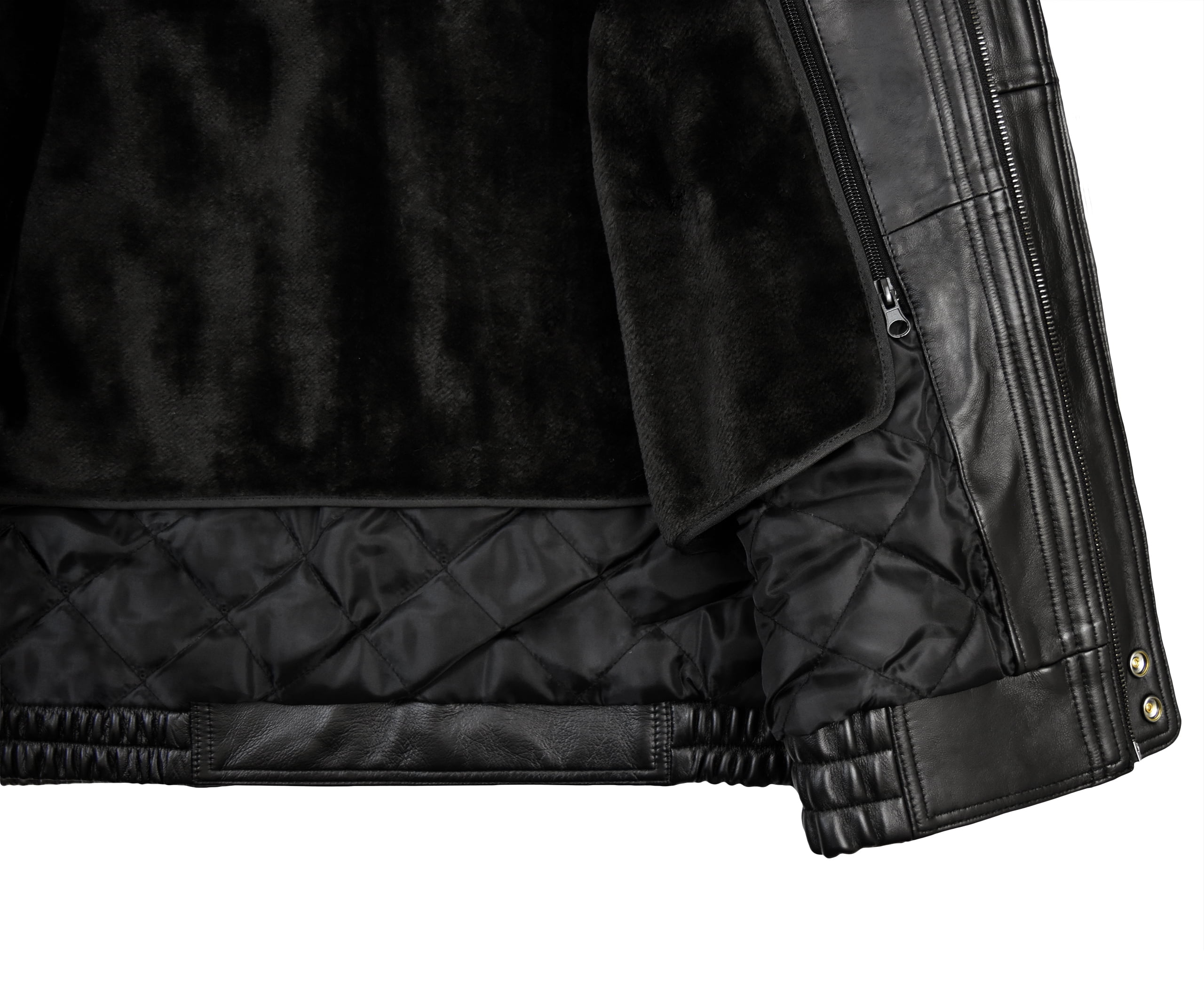 Victory Outfitters Men's Genuine Leather Bomber Jacket - Black - S