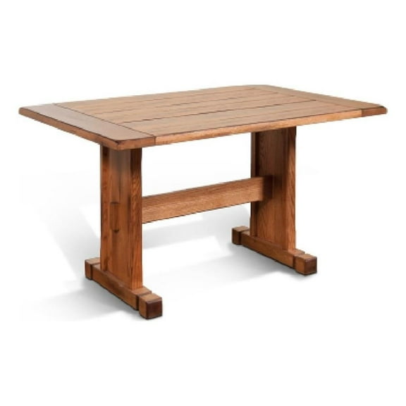 Marv Dining Table-50 Inch Rectangular-Farmhouse Light Brown Wood