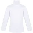 thumbnail image 2 of Girls' Basic Long Sleeve Turtleneck Cotton T-Shirt 2T White, 2 of 2
