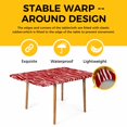 thumbnail image 4 of Red Striped Table Cloths for 3 Foot Rectangle Tables, Classic Minimalist Waves Lines Pattern Patio Waterproof Elastic Fitted Tablecloths, Washable Rectangular Table Cover for Camping, 4 of 8