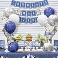 thumbnail image 4 of Navy Blue White and Silver Confetti Balloons - 60 pcs 12 Inch Navy Blue Pearl White and Silvery Latex Party Balloons for Shower Wedding Engagement Birthday Graduation Decorations, 4 of 10