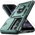 thumbnail image 1 of KOMI Compatible with Samsung Galaxy A16 5G Case Built in Slide Camera Lens Cover+Screen Protector+Finger Ring Holder Kickstand,Heavy Duty Shockproof Full Body Phone Cover,2025 Dark Green, 1 of 5
