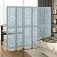 thumbnail image 4 of Gymax 6-Panel Wooden Room Divider w/ Carved Cutout Pattern & Solid Wood Frame, 4 of 10