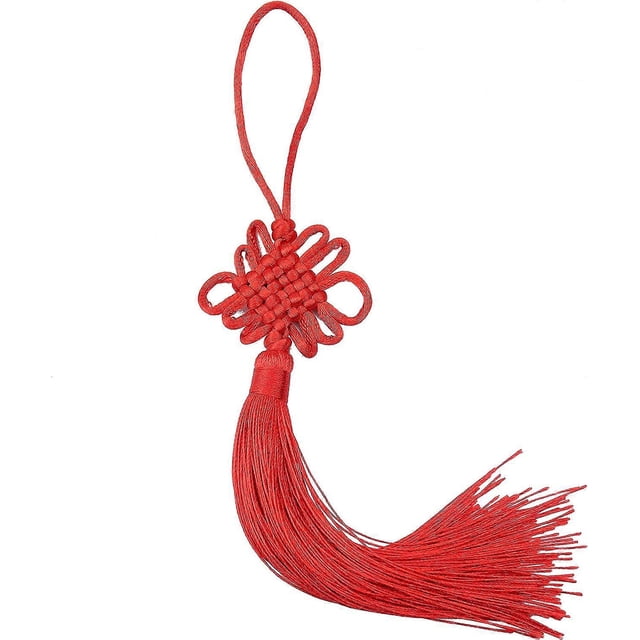 12 borlas chinas de 8,5 pulgadas hechas a mano con hilo de seda satinado y nudos chinos para decoración de puertas y coches.
