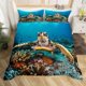 thumbnail image 1 of Juego de cama de temática marina Tortuga marina Funda de edredón para niños Adulto 3D Reptil, 1 of 5