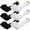 Black & White, variant on 2 Pairs Cooling Arm Sleeves with Thumb Hole - Arm Sleeves for Outdoor Sports Volleyball