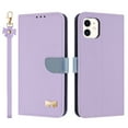 thumbnail image 2 of Crossbody Wallet Case for iPhone 11, Magnetic Closure Shoulder Strap & Wrist Strap PU Leather Flip Stand Case with Card Holder RFID Blocking Cash Purse Phone Cover for Women,Purple, 2 of 12