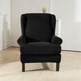 thumbnail image 2 of 2-Pieces Spandex Elastic Arm Chairs Wingback Chair Cover Waffle Fabric Wing Back Furniture Protector Stretch Sofa Slipcovers Covers Mat for Living Room, 2 of 7