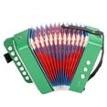 thumbnail image 2 of Accordion, ABS Plastic Accordion Musical Instrument 10 Keys Exquisite Stylish Bright Color Educational Toy  For Stage Performance Green, 2 of 8