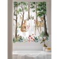 thumbnail image 3 of Sheer Curtains 72 Inches Long 2 Panels Set for Bedroom, Spring Forest Animals Semi Sheer Curtains for Windows, Floral Botanical Trees Voile Window Treatments Rod Pocket Curtain, 3 of 7