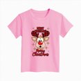 thumbnail image 4 of sdbrld Girls Christmas Shirts Kids Short Sleeve Xmas Ugly Graphic Tees Gift for Children Pink Sizes 3-4 Years, 4 of 4