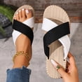 thumbnail image 6 of Oofos Sandals for Women Women's Fashionable And Versatile Plus-Size Straw Color-Block Beach Shoes Spring And Summer Style Trendy And Comfortable Slippers Black 40, 6 of 6