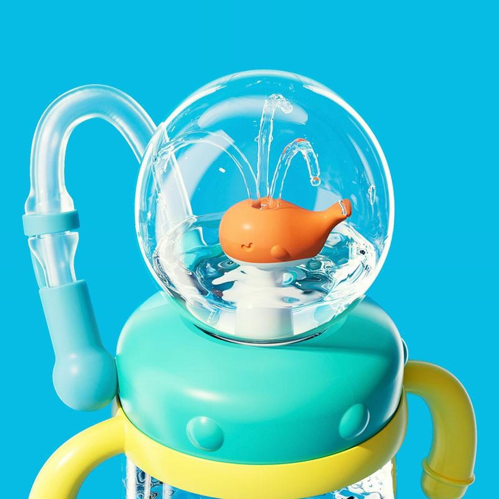 Piwvid 220ml Cute Leak-Proof Sippy Cup with Squirt Top, 2025 New Design Weighted Sport Water Bottle for Kids, Gym, Camping, and Travel, Plastic