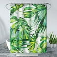 thumbnail image 3 of Plants Shower Curtain Leaves Green Fabric Shower Curtain Waterproof, Washable Fabric Tropical Bath Shower Curtain Bathroom Decor with Hooks, 3 of 5
