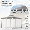 thumbnail image 2 of 10'x10'  Patio Gazebo Tent Outdoor Canopy Shelter w/ Mosquito Netting & 2-Tiered Vented Top  for Garden, Backyard Deck And Lawns, 2 of 6