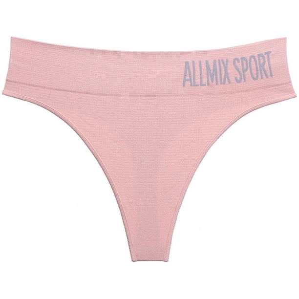 Ropa interior sexy para mujer europea y americana, sin costuras, deportiva, con letras, cintura ancha, cintura media, sin costuras, tanga