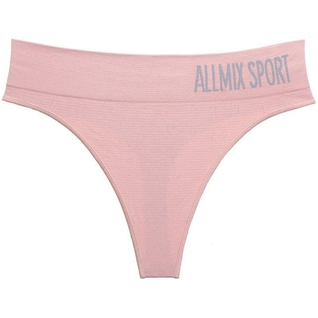 Ropa interior sexy para mujer europea y americana, sin costuras, deportiva, con letras, cintura ancha, cintura media, sin costuras, tanga