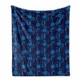 thumbnail image 1 of Exotic Soft Flannel Fleece Throw Blanket, Tropical Plants Palm Tree Leaves Jungle Leafage Botanical Hawaii Theme, Cozy Plush for Indoor and Outdoor Use, 70" x 90", Cobalt Blue Indigo, by Ambesonne, 1 of 6