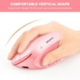thumbnail image 4 of MEETION Pink Wireless Ergonomic Keyboard and Mouse, Split Arch Keyboard with Cushioned Wrist Palm Rest, Wireless Vertical Mouse, Rechargeable Full Size, for Windows/Mac/Computer/Laptop, 4 of 9