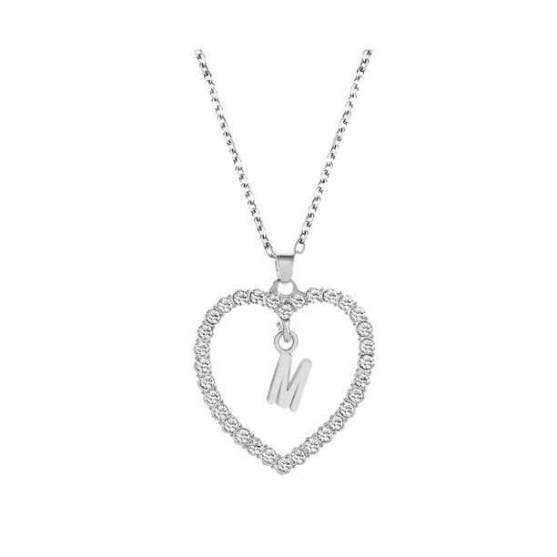 Collar para mujer, joyería para mujer, collar con colgante para mujer, joyería con alfabeto, collar con corazón para amantes, regalos, collar de aleación
