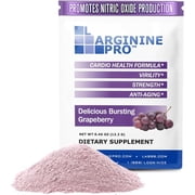 L-Arginine Pro Nitric Oxide Booster - 5500mg L-Arginine, 1100mg L-Citrulline Cardio Health, Grapeberry, 1 Bag of 30 Packets
