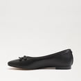 thumbnail image 4 of Sam Edelman Meadow Black Leather Slip On Squared Toe Bow Detailed Ballet Flats (Black Leather, 9), 4 of 7