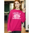 thumbnail image 2 of Tackle Breast Cancer Support Crewneck Sweatshirt, XL, Pink, 2 of 6