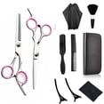 thumbnail image 4 of Tijeras de peluquero de acero inoxidable, juego de 6 pulgadas, tijeras de peluquería, suministros de belleza, tijeras planas, tijeras dentadas, tijeras de gama media, 4 of 6