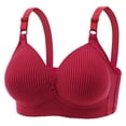 thumbnail image 4 of Gymayou 2 Pack High Support Bras for Women Adjustable Strap Full Coverage Up Bras Comfortable No Underwire Wireless Bras Multicolor#8 46, 4 of 8