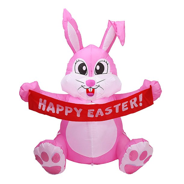 Conejito de Pascua feliz inflable US1.5m para muñeca de juguete, figura de luz nocturna Led para jardín al aire libre, adornos para fiestas, enchufe para EE. UU./Reino Unido/UE/au esquí esquí Gafas de esquí