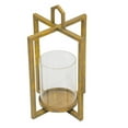 thumbnail image 2 of 19, 15, 11 Inch Lanterns, Set of 3, Tea Light Glass Holders, Modern, Gold, Saltoro Sherpi, 2 of 5