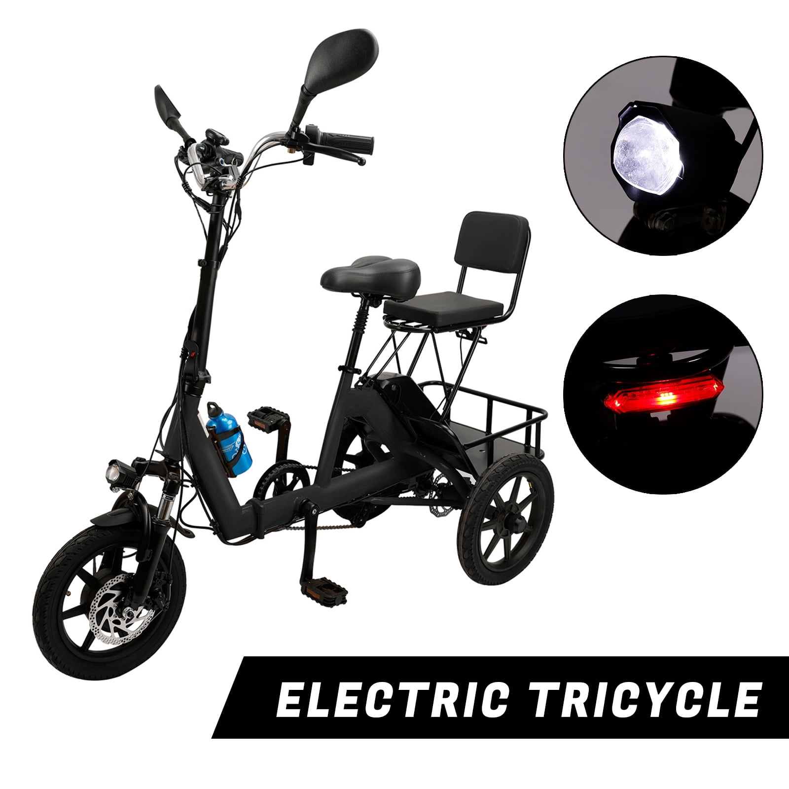 Three Wheel Electric Trike for Adults 3 Wheel Motorized Folding Tricycle E-Bike
