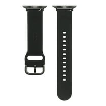 Onn Watch Band, Universal Fit for Apple Watch, Samsung Galaxy & Garmin 20mm, Black Silicone
