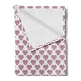 thumbnail image 2 of Spring Soft Flannel Fleece Throw Blanket, Blossoms Forms Heart Shapes Valentine's Day Orderly Repeated Illustration, Cozy Plush for Indoor and Outdoor Use, 50" x 60", White Pale Fuchsia, by Ambesonne, 2 of 5