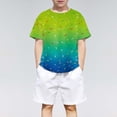thumbnail image 2 of CONZONE Child Kids Boys Tee Shirts Short Sleeved Graphic Print Crew Neck Summer Fashion Comfort Tops Green Size 10-11 Years, 2 of 4