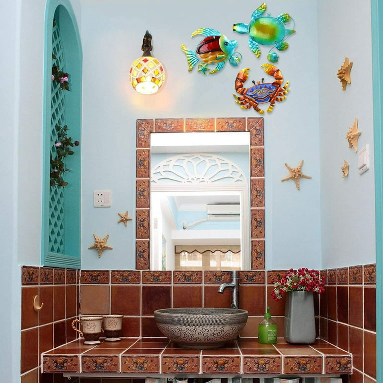 Fantasy Ocean Coral Fish Bathroom Sticker, Toilet Home Decor Wall