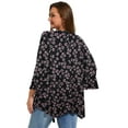 thumbnail image 6 of LATWIIV Womens Round Neck 3/4 Sleeve Tops Basic Button T-Shirts Solid Loose Cute Tunic Tee Blouses Fit Pullover A-Black40 4X, 6 of 7