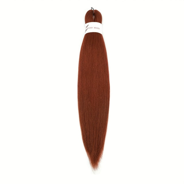 Bamboohart 2 Packs Dark Braiding Hair Extensions - Pre-Stretched Long Straight Synthetic Fiber Yaki Texture High-Temperature Fiber for Natural Look Unisex Adult Hair for Braiding Brai