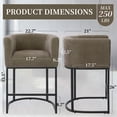 thumbnail image 5 of ClinQ Counter Height Bar Stool Set of 4, 26 in Fabric Upholstered Seat, Metal Legs for Indoor Dining Room and Kitchen Island, Brown, 5 of 6
