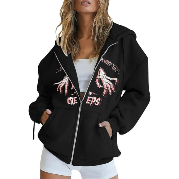 Cathalem Women's Fleece Pullover Sweatshirt Long Sleeve Hoodies Casual Sweaters,Black L