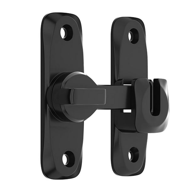 Cerradura para puerta corrediza de granero con pestillo abatible de 90 degree y 180 degree Negro