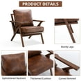 thumbnail image 7 of Bonzy Home Mid-Century Modern Accent Chair Upholstered Solid Wood Frame & Removable Cushions for Living Room Bedroom, Brown, 7 of 7