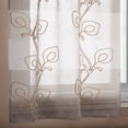 thumbnail image 4 of Dainty Home Silvia Linen Look Boho Ombre Gradient Light Filtering Fabric With 3D Floral Chenille Embroidered Textured Kitchen Curtain Set of 3, 1 Valance 52" x 18" and 2 Tiers 26" x 36" Each in Linen, 4 of 7