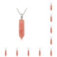 thumbnail image 3 of Guardurnaity Abalorio de columna hexagonal, joyería hecha a mano, regalos de aniversario, colgantes colgantes, amuletos de cristal para manualidades, sandía Melon rojo 10piezas Guardurnaity CBP395300, 3 of 4
